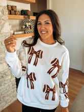 Load image into Gallery viewer, Football Bow Sweater

