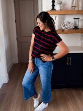 Load image into Gallery viewer, Raider Striped Short Sleeves Sweater
