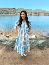 Load image into Gallery viewer, Bailey Blue Bouquet Dress
