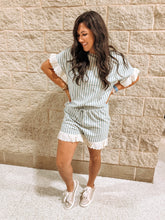 Load image into Gallery viewer, Eucalyptus Eyelet Striped Set
