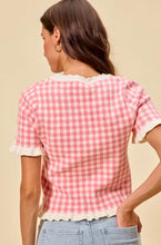 Load image into Gallery viewer, Gingham Ruffle Autumn Sweater - 2 Colors
