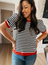 Load image into Gallery viewer, Raider Striped Short Sleeve Sweater
