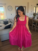 Load image into Gallery viewer, Strawberry Gingham Sundress
