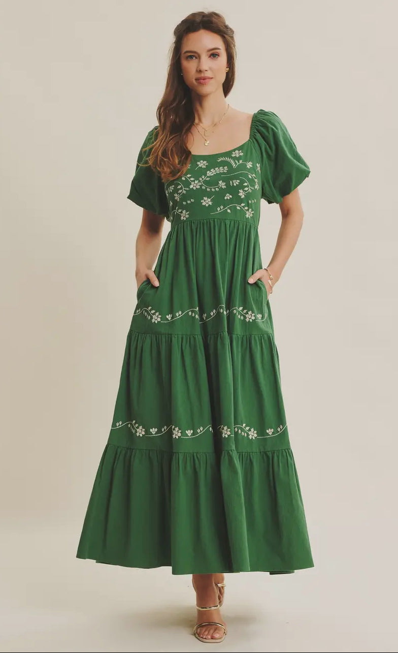 Elena Embroidered Maxi Dress