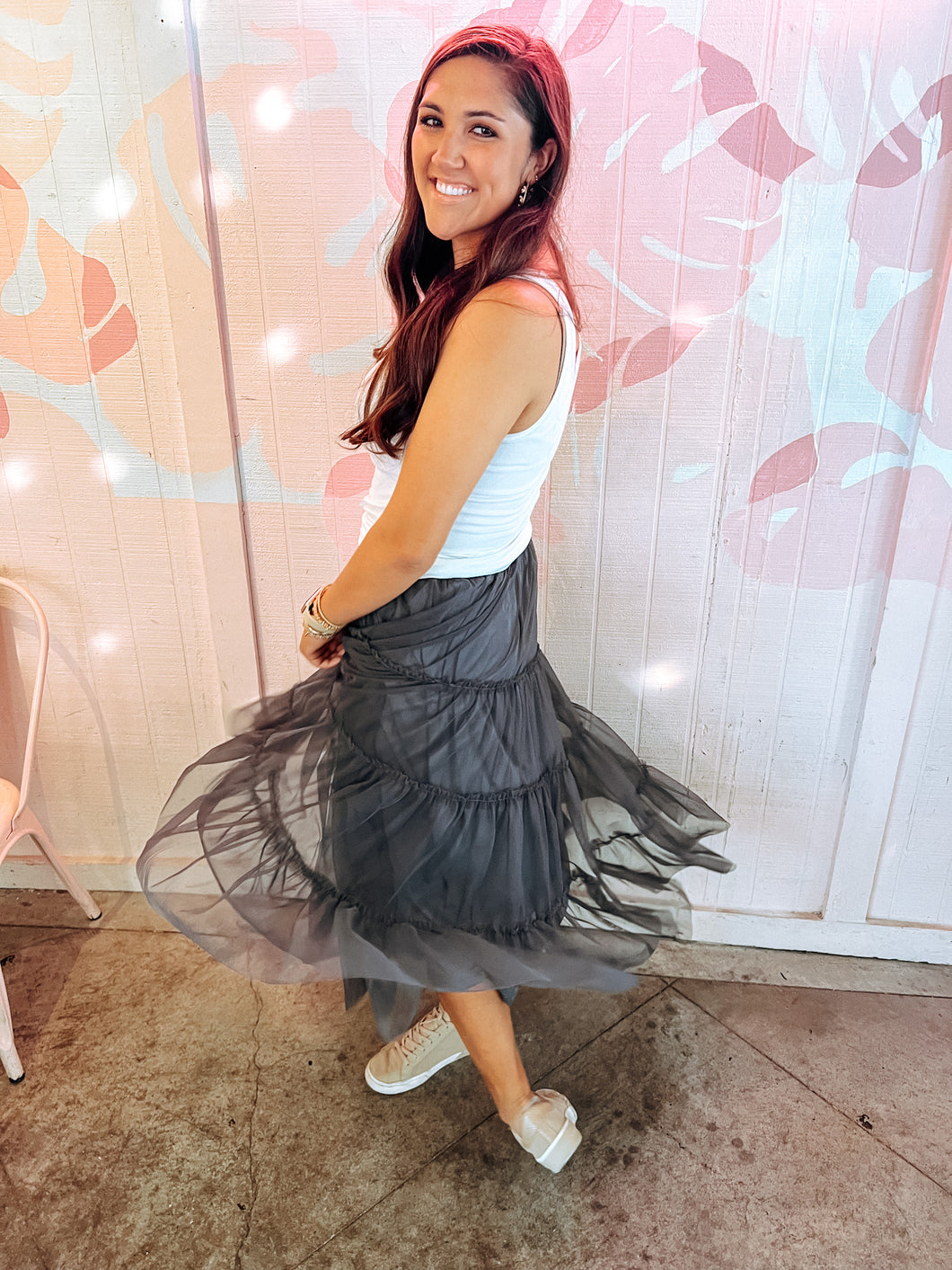 Tiffany Tulle Skirt - Charcoal