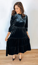 Load image into Gallery viewer, Steel Velvet Midi Dress
