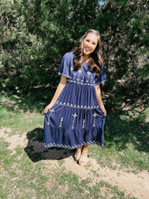 Load image into Gallery viewer, Nora Navy Embroidered Dress
