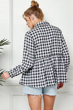 Load image into Gallery viewer, Gingham Button Down Ruffle Top
