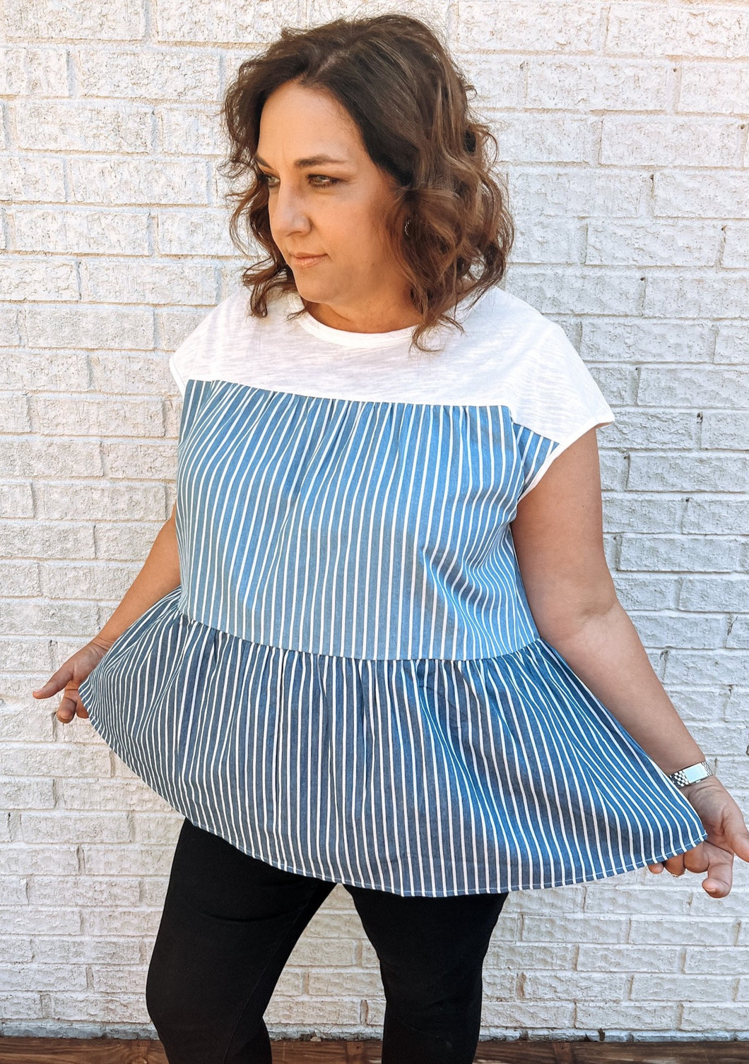 Striped Tiered Top