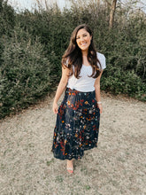 Load image into Gallery viewer, Taylor Teal Floral Skirt
