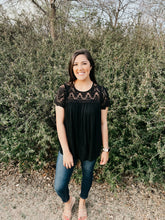 Load image into Gallery viewer, Romantic Lace Black Blouse
