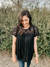 Load image into Gallery viewer, Romantic Lace Black Blouse
