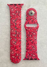 Load image into Gallery viewer, red bandana paisley Apple Watch band 
