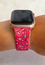 Load image into Gallery viewer, red paisley bandana Apple Watch band 
