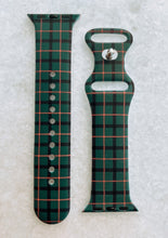 Load image into Gallery viewer, apple watch band green plaid silicone 
