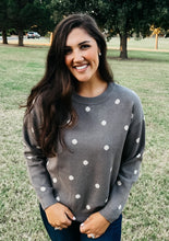 Load image into Gallery viewer, Charcoal Dotted Sweater

