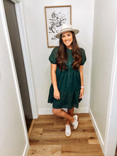 Load image into Gallery viewer, Eyelet Emerald Midi Dress
